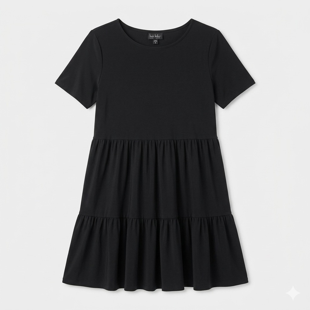 Nicole Miller NY Black Tiered Mini Dress Size S